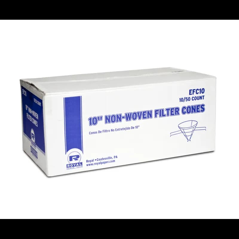 Fryer Filter Cone 10 IN Non-Woven Paper 50 Count/Pack 10 Packs/Case 500 Count/Case