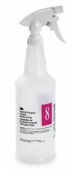3M General Purpose 8L Cleaner Spray Bottle & Trigger Sprayer 32 FLOZ PE Clear White 1/Each