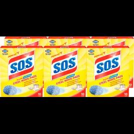 S.O.S.® Soap Pad Steel Wool 10 Count/Pack 6 Packs/Case 60 Count/Case