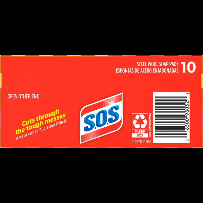 S.O.S.® Soap Pad Steel Wool 10 Count/Pack 6 Packs/Case 60 Count/Case