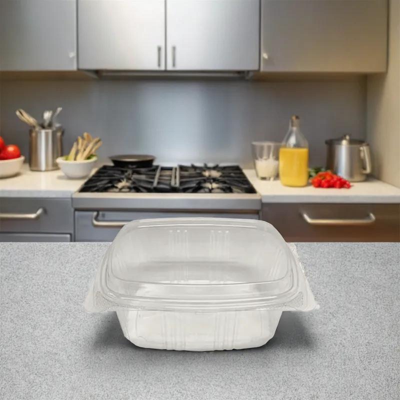 Take-Out Container Base & Lid Combo With Dome Lid 32 OZ RPET Clear Tall 200/Case