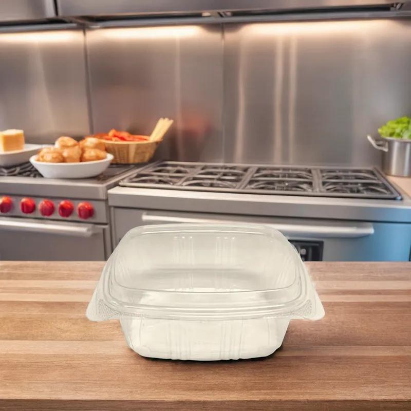 Take-Out Container Base & Lid Combo With Dome Lid 32 OZ RPET Clear Tall 200/Case