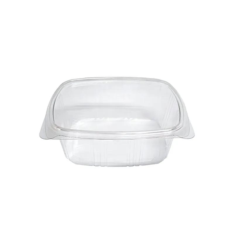 Deli Container Hinged With Flat Lid 32 OZ RPET Clear Rectangle 200/Case