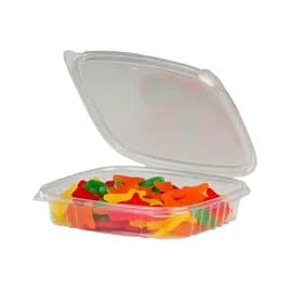 Deli Container Hinged 16 OZ RPET Clear Shallow 200/Case