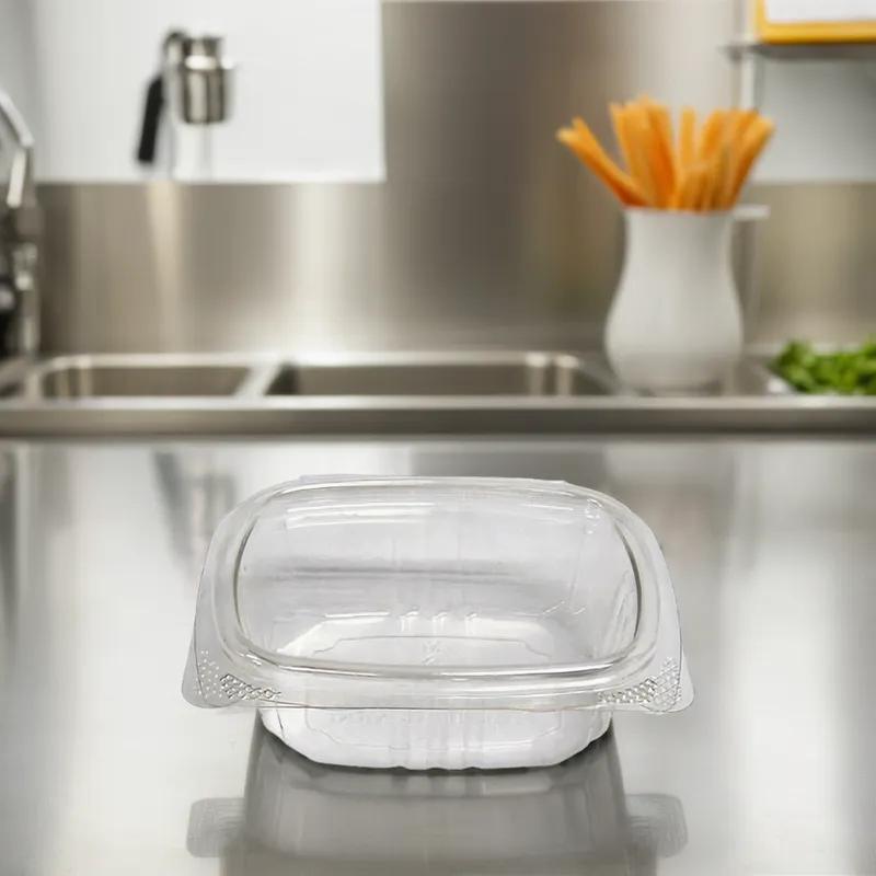 Deli Container Hinged 4 OZ RPET Clear 400/Case