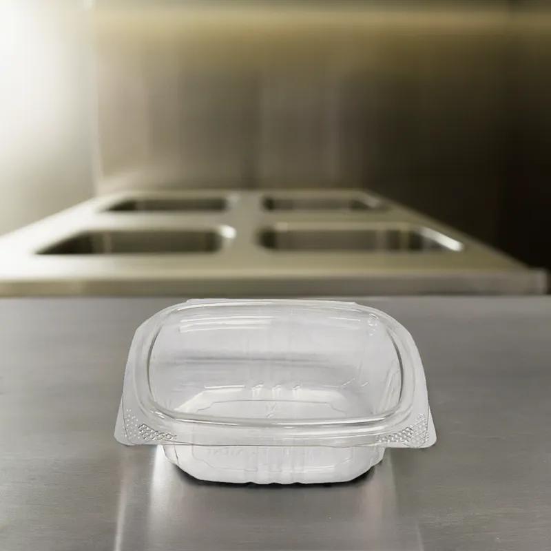 Deli Container Hinged 4 OZ RPET Clear 400/Case