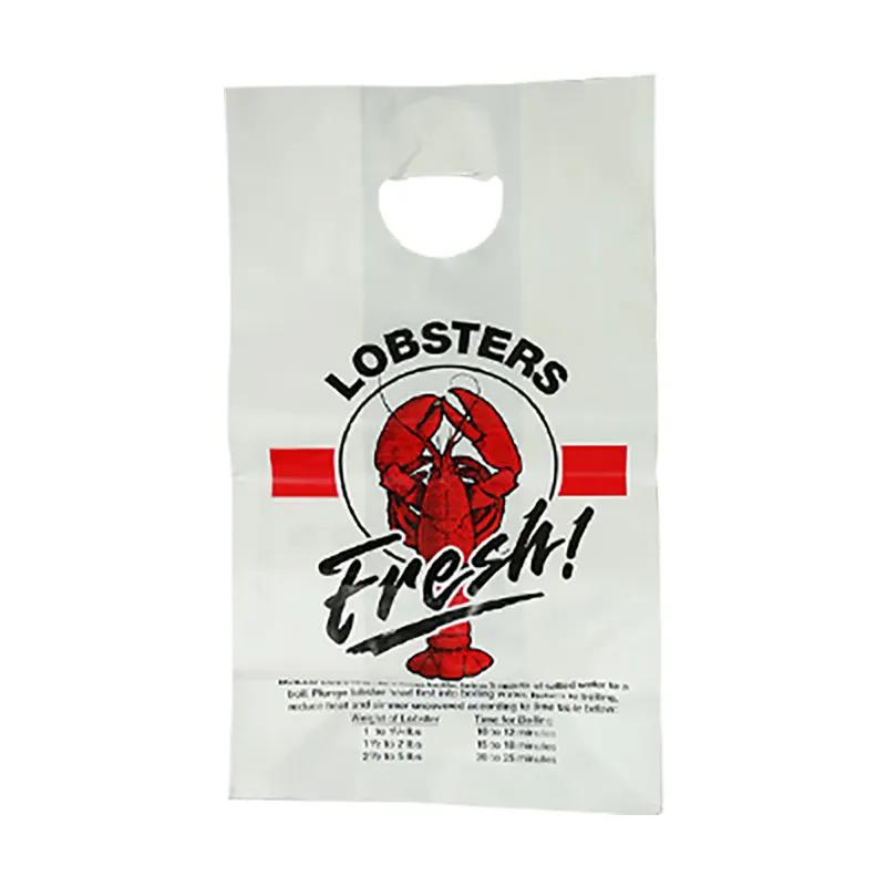 Lobster Bag 1/8 Plastic White Red 100/Case