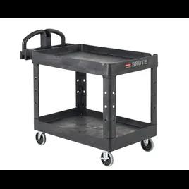 Brute® Utility Cart Medium (MED) 44X25.25X39 IN 500 LB Black Structural Foam Heavy Duty 2-Shelf With Lipped Shelf 1/Each