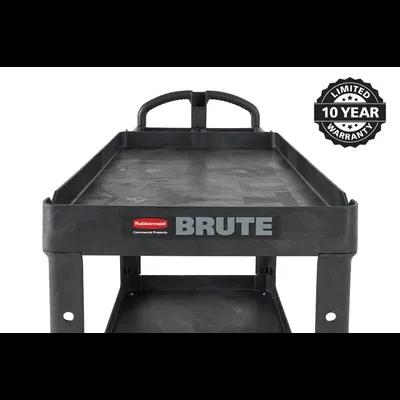 Brute® Utility Cart Medium (MED) 44X25.5X39 IN 500 LB Black Resin Heavy Duty 2-Shelf With Lipped Shelf 1/Each