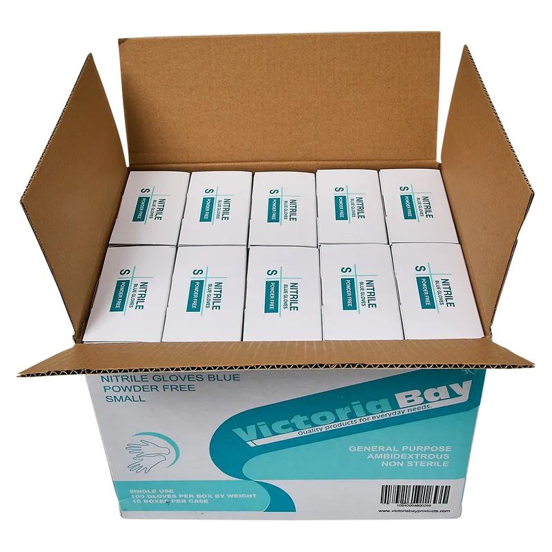 Victoria Bay Examination Gloves Small (SM) Blue 3MIL Nitrile Disposable Powder-Free 1000/Case