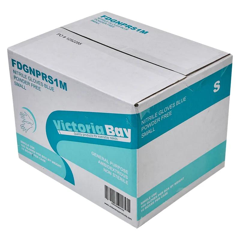 Victoria Bay Examination Gloves Small (SM) Blue 3MIL Nitrile Disposable Powder-Free 1000/Case