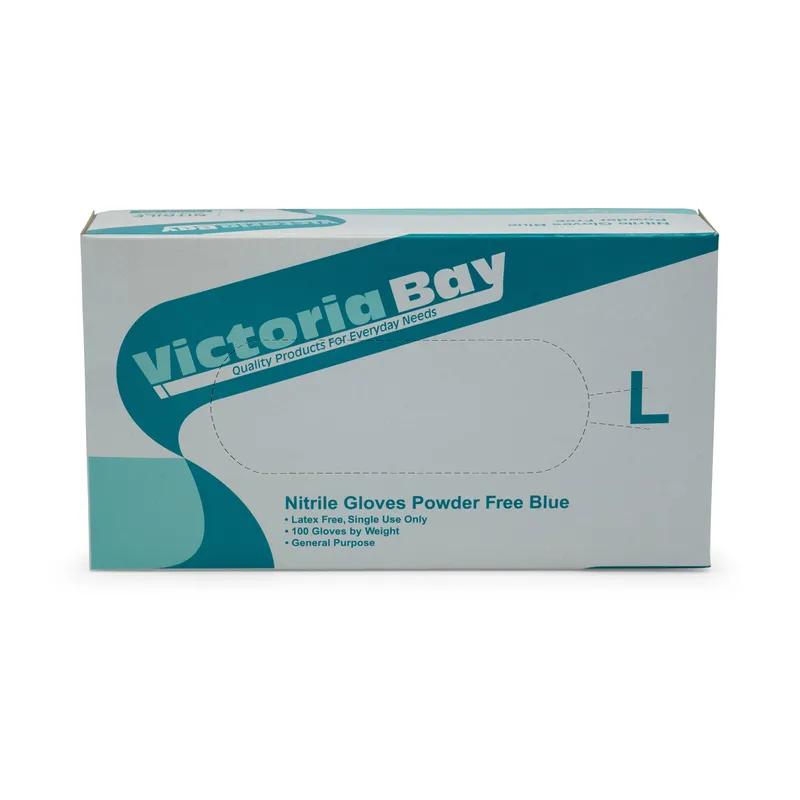 Victoria Bay Examination Gloves Large (LG) Blue 3MIL Nitrile Disposable Powder-Free 1000/Case
