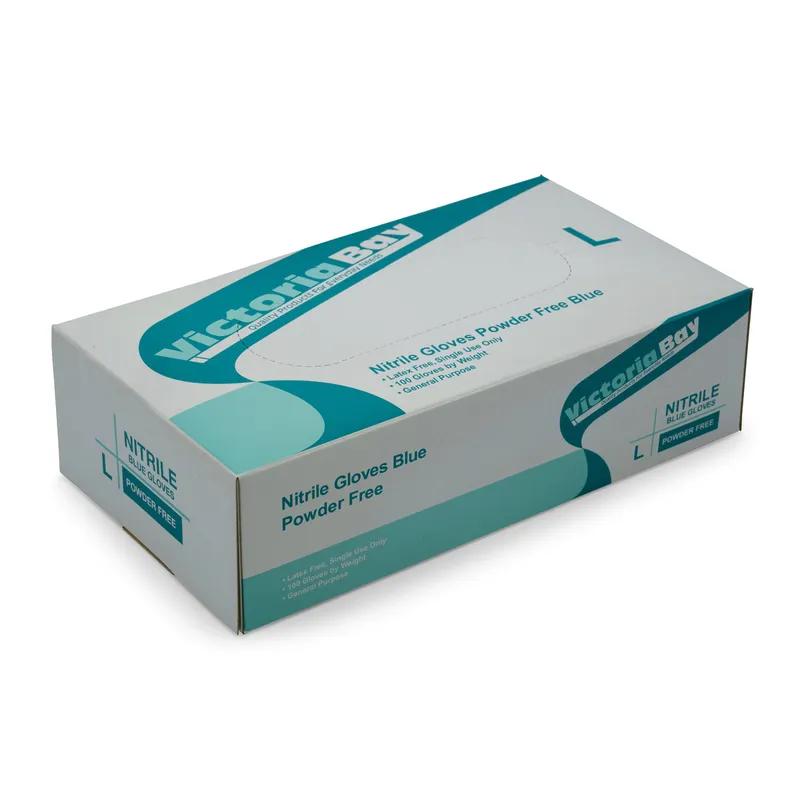 Victoria Bay Examination Gloves Large (LG) Blue 3MIL Nitrile Disposable Powder-Free 1000/Case