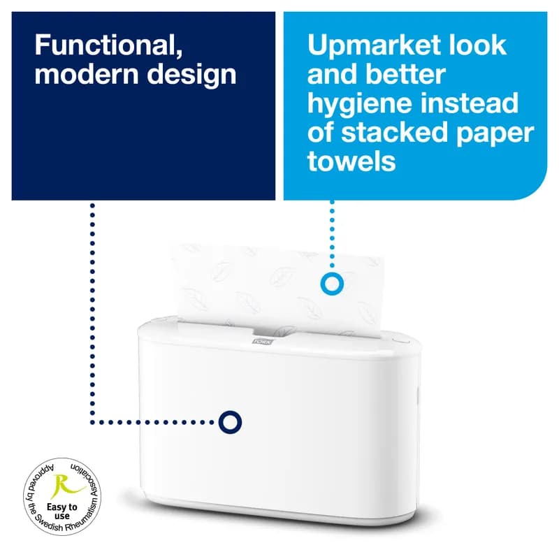Tork Xpress H23 Paper Towel Dispenser 4.56X12.68X7.92 IN Plastic Countertop White Multifold 1/Case