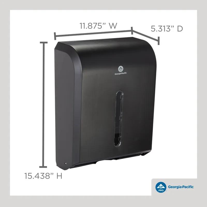 Georgia-Pacific Pro® Paper Towel Dispenser 11.125X13.625 IN Wall Mount Black C-Fold Multifold Combination Fold 1/Each