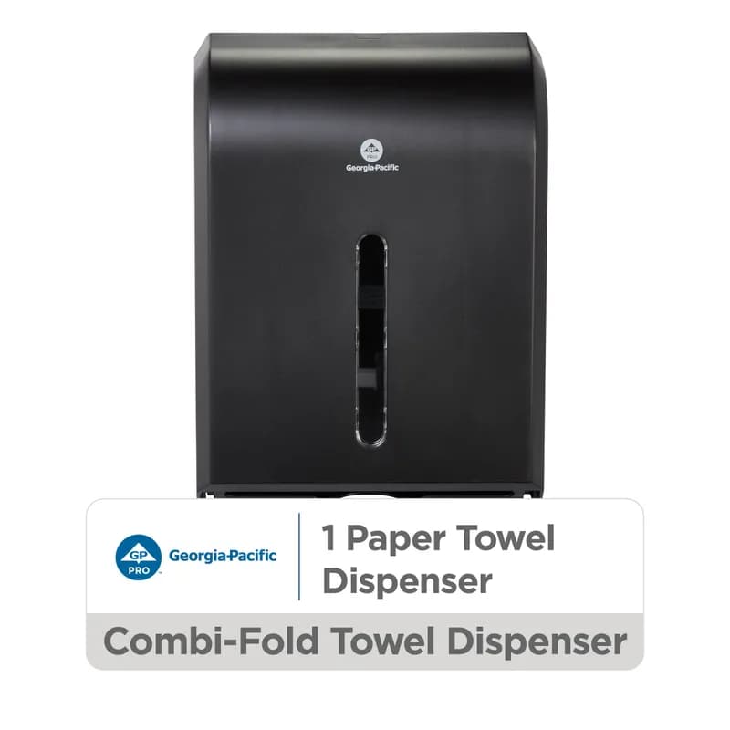Georgia-Pacific Pro® Paper Towel Dispenser 11.125X13.625 IN Wall Mount Black C-Fold Multifold Combination Fold 1/Each