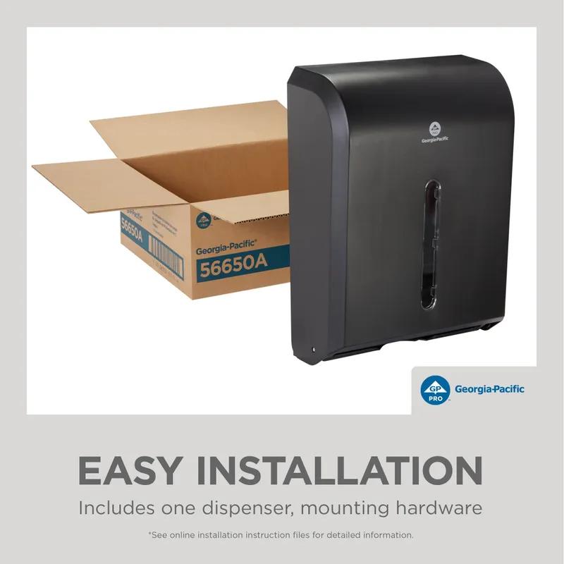 Georgia-Pacific Pro® Paper Towel Dispenser 11.125X13.625 IN Wall Mount Black C-Fold Multifold Combination Fold 1/Each