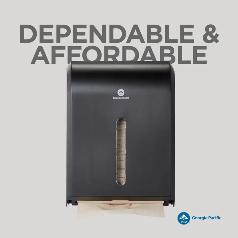 Georgia-Pacific Pro® Paper Towel Dispenser 11.125X13.625 IN Wall Mount Black C-Fold Multifold Combination Fold 1/Each