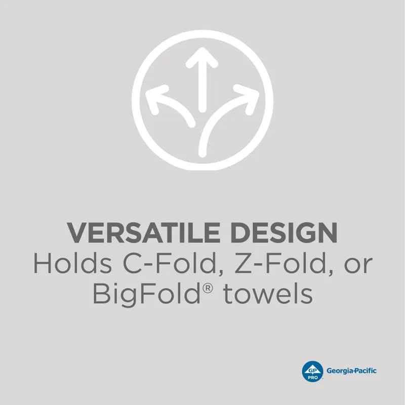 Georgia-Pacific Pro® Paper Towel Dispenser 11.125X13.625 IN Wall Mount Black C-Fold Multifold Combination Fold 1/Each