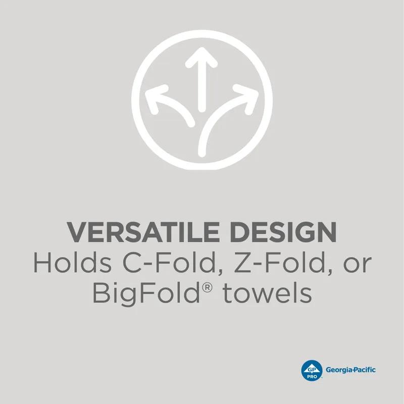 Georgia-Pacific Pro® Paper Towel Dispenser 11.125X13.625 IN Wall Mount Black C-Fold Multifold Combination Fold 1/Each