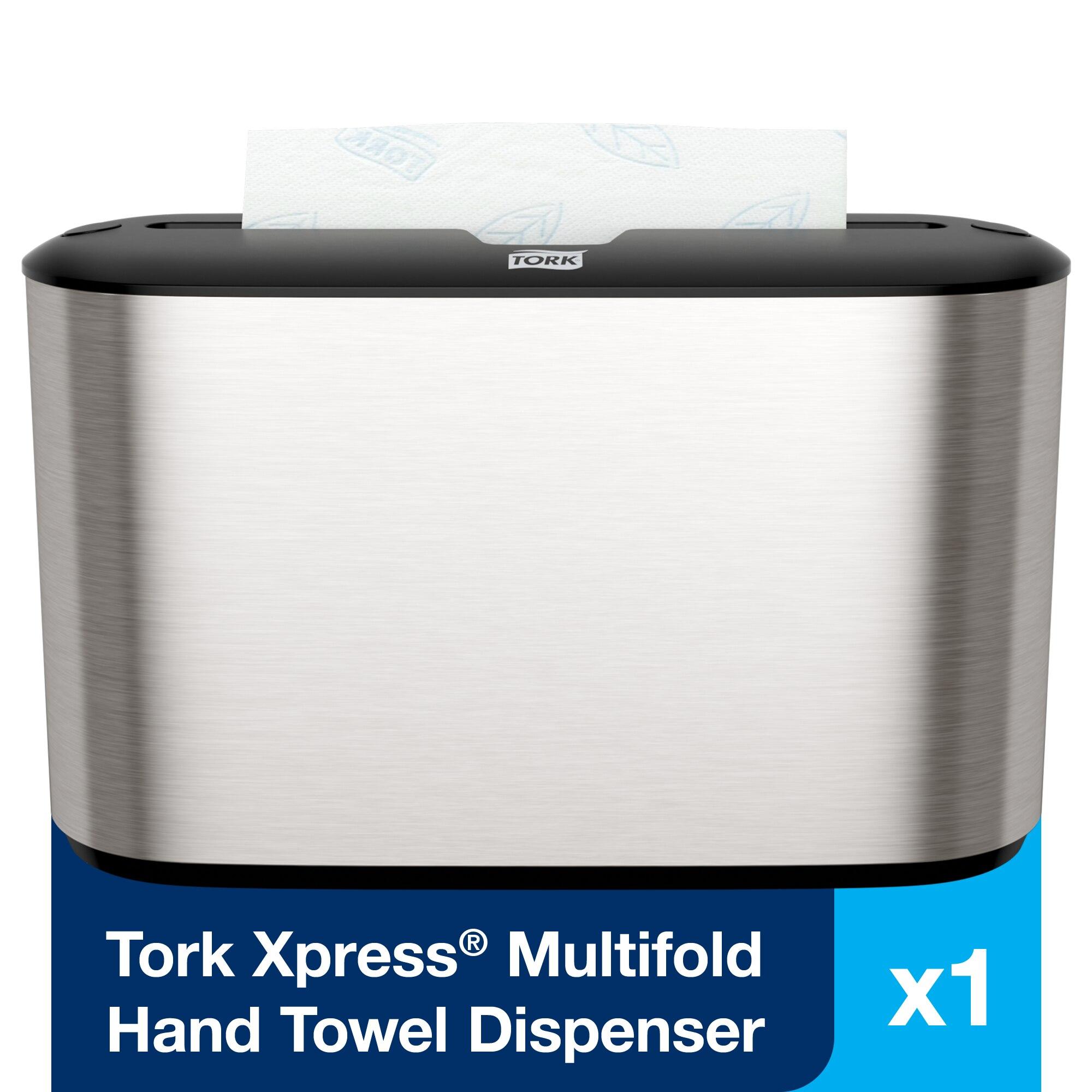 Tork Xpress H23 Paper Towel Dispenser 4.56X12.68X7.92 IN Metal Plastic Countertop Silver Multifold 1/Each