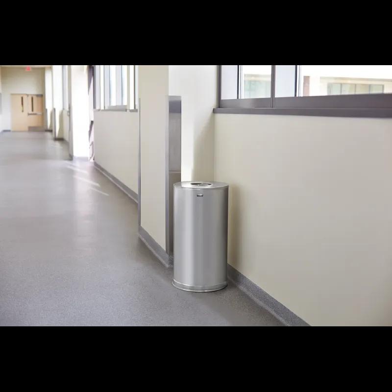 Metallic Series Trash Can 15 GAL Stainless Stainless Steel With Open Lid Indoor 1/Each