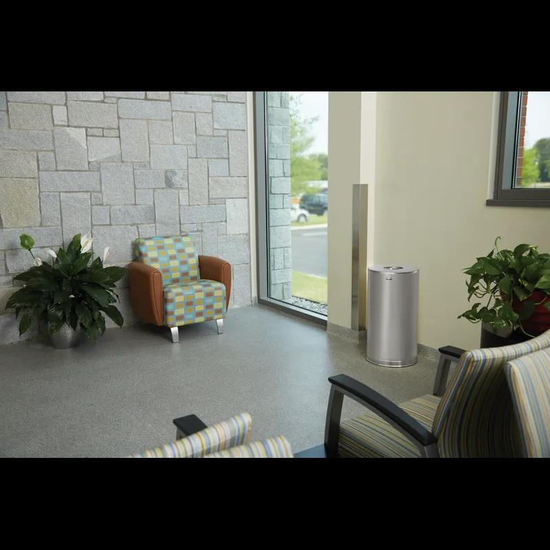 Metallic Series Trash Can 15 GAL Stainless Stainless Steel With Open Lid Indoor 1/Each