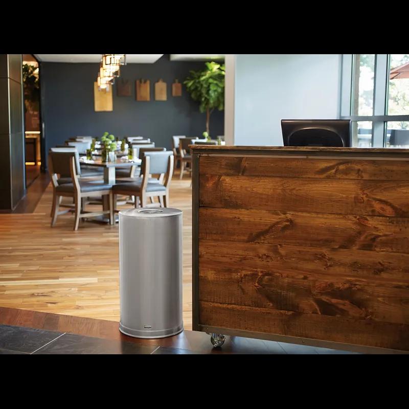 Metallic Series Trash Can 15 GAL Stainless Stainless Steel With Open Lid Indoor 1/Each