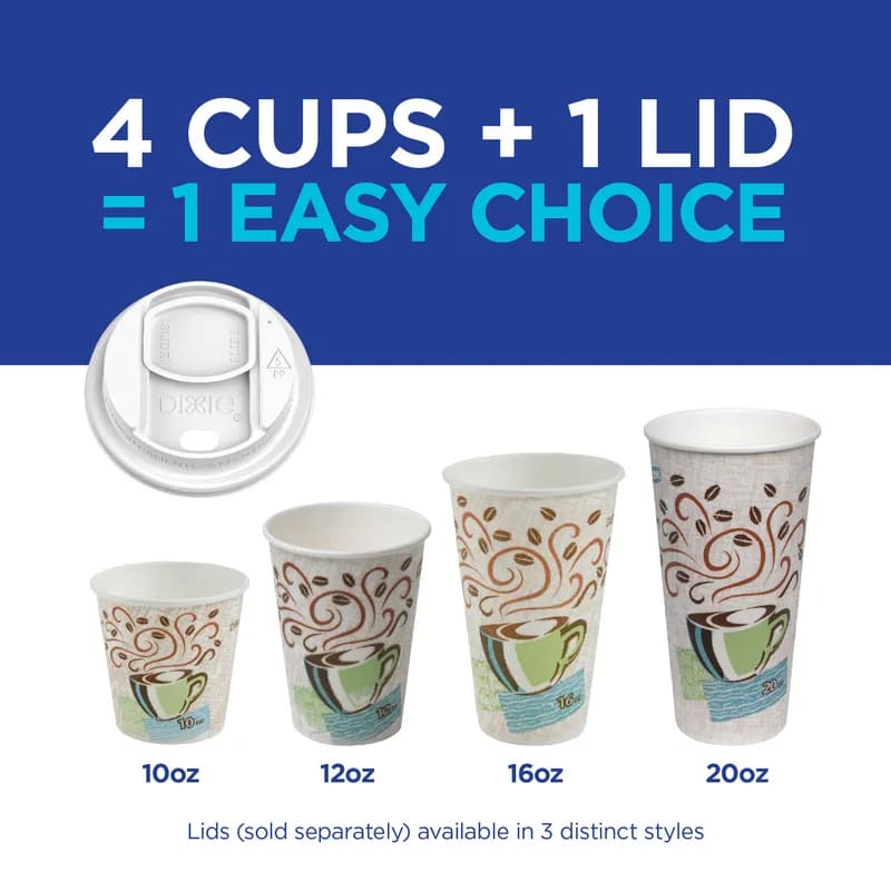 Dixie® Perfect Touch Hot Cup Insulated 10 OZ Double Wall Poly-Coated Paper Multicolor Coffee Haze 1000/Case