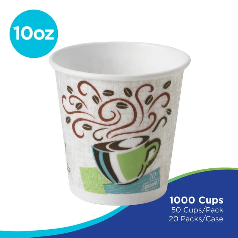 Dixie® Perfect Touch Hot Cup Insulated 10 OZ Double Wall Poly-Coated Paper Multicolor Coffee Haze 1000/Case