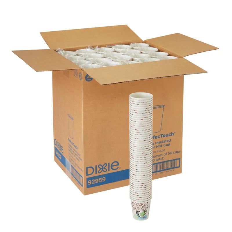 Dixie® Perfect Touch Hot Cup Insulated 10 OZ Double Wall Poly-Coated Paper Multicolor Coffee Haze 1000/Case