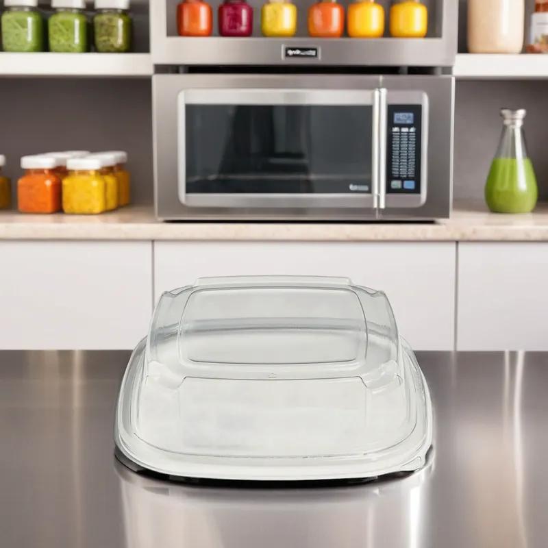 Fresh 'n Clear® Lid High Dome 11.19X11.19X2.85 IN PET Clear Square For Catering Tray 50/Case