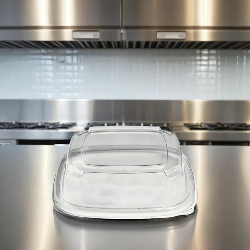 Fresh 'n Clear® Lid High Dome 11.19X11.19X2.85 IN PET Clear Square For Catering Tray 50/Case