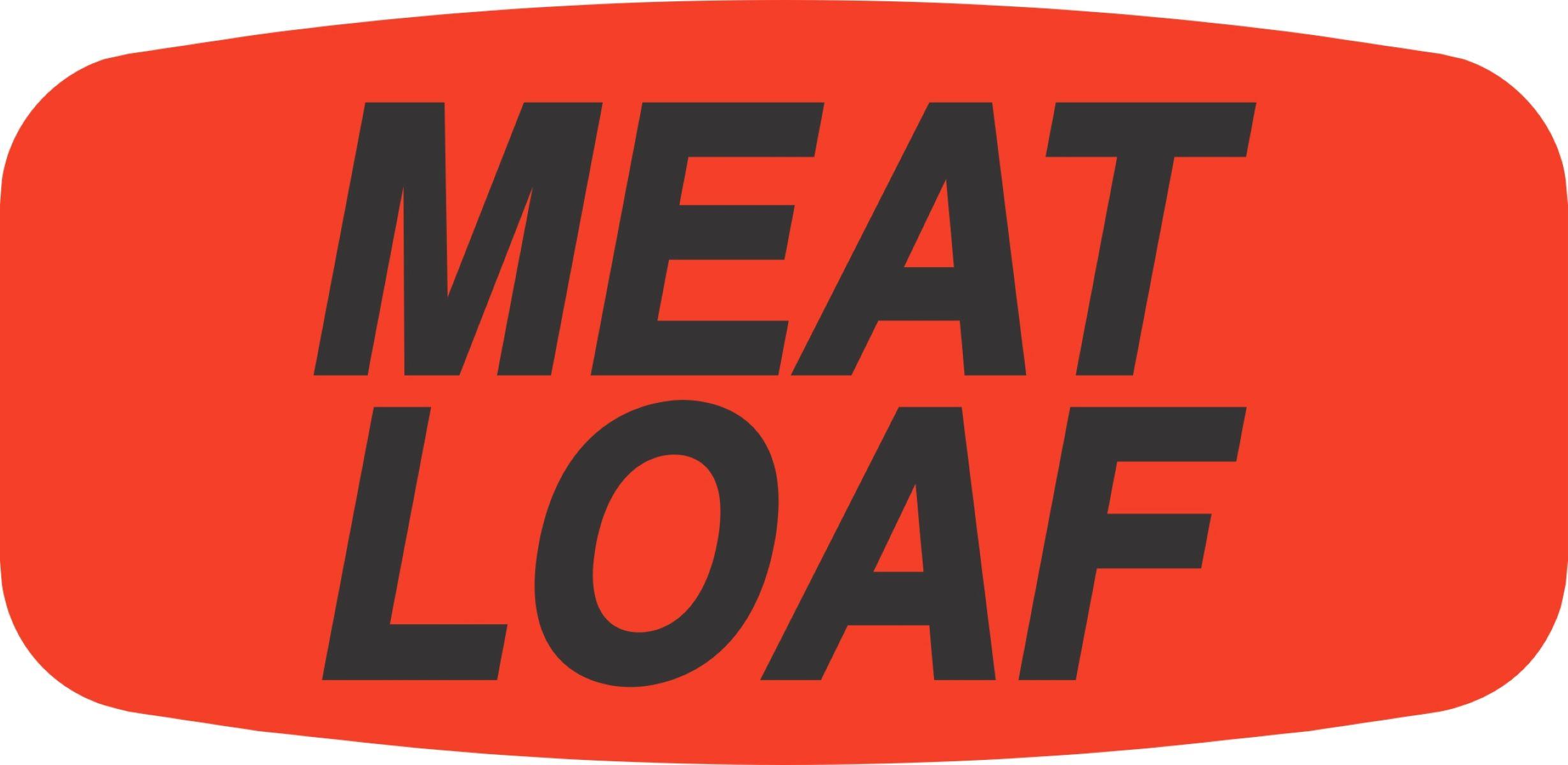 Meat Loaf Label Black Fluorescent Red Short Oval Dayglo 1000 Count/Roll 50 Rolls/Case 50000 Count/Case