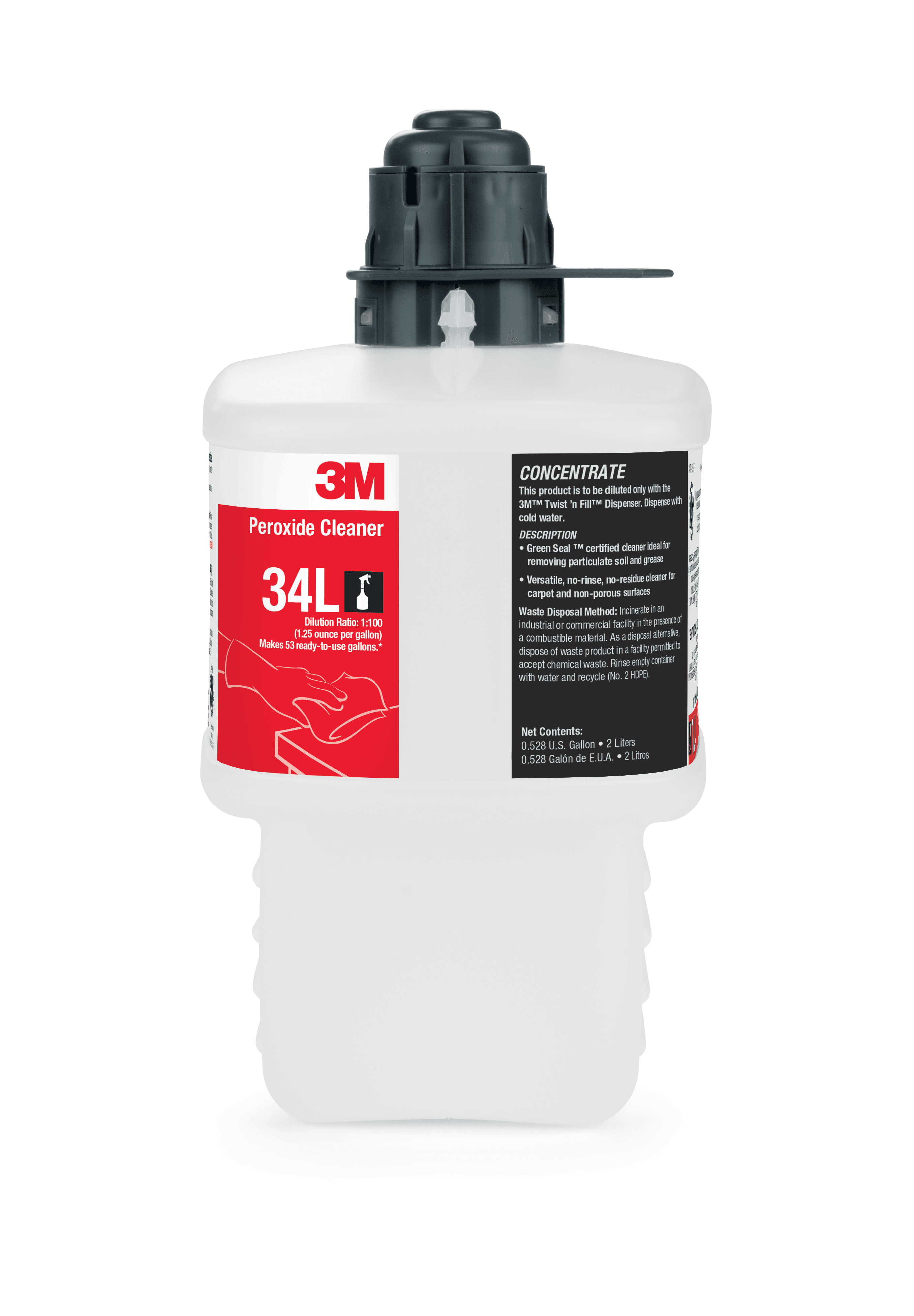 3M™ 34L All Purpose Cleaner 2 L Multi Surface Liquid Concentrate Peroxide No Rinse 6/Case