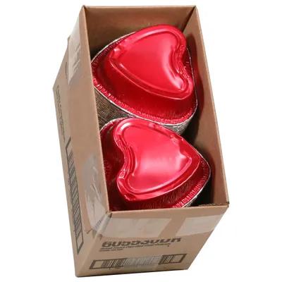 Cake Pan 12 OZ 5.6X5.6X1.5 IN Aluminum Red Silver Heart 100/Case
