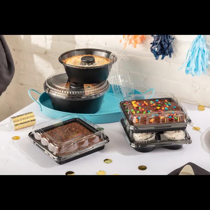 Lid Dome 8X8X1.25 IN PET Clear Square For Cornbread Pan 330/Case