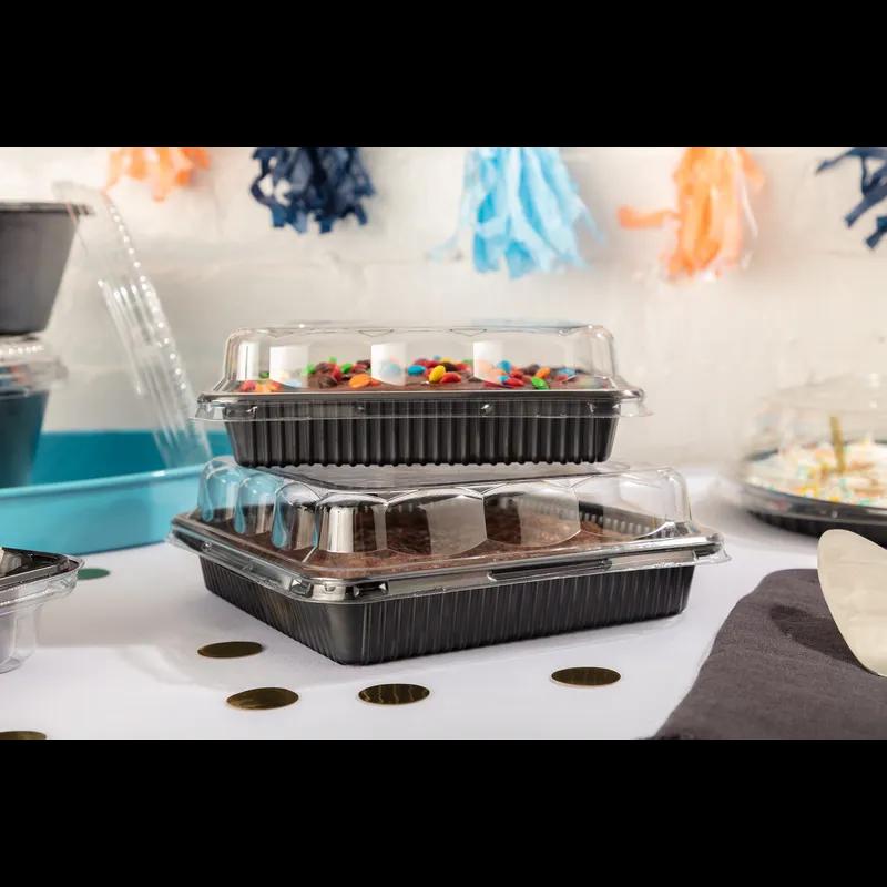 Lid Dome 8X8X1.25 IN PET Clear Square For Cornbread Pan 330/Case