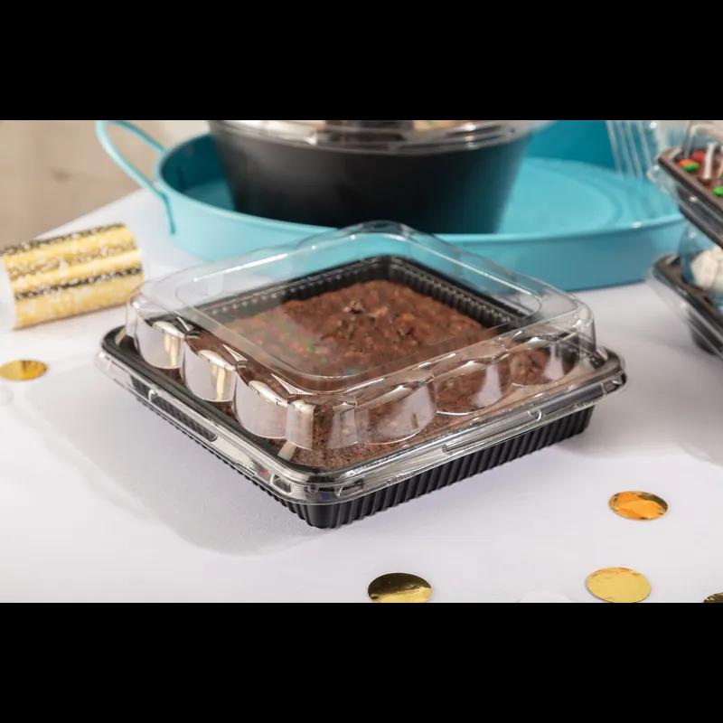 Lid Dome 8X8X1.25 IN PET Clear Square For Cornbread Pan 330/Case