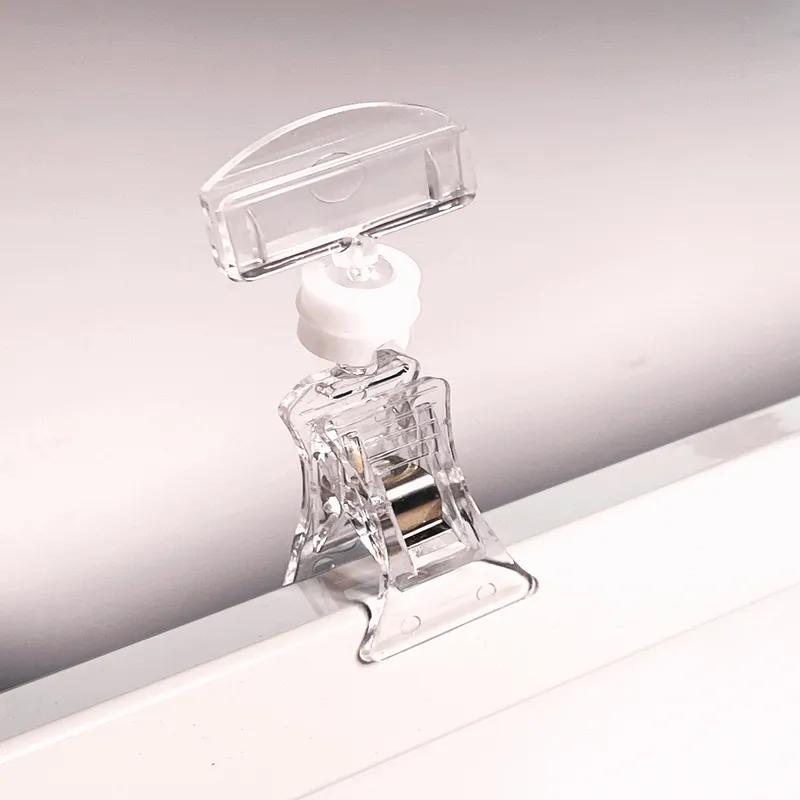 Sign Holder 1 IN Plastic Clear Swivel Clip-On 50/Pack