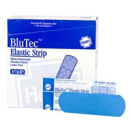 BluTec Adhesive Bandage Blue Cloth Adhesive Gauze Metal Detectable 100/Box