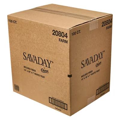 Savaday® Serving Tray 14X18 IN Molded Fiber White Rectangle 100/Case
