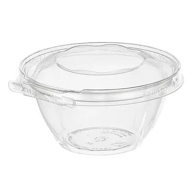 Safe-T-Fresh® Deli Container Hinged With Dome Lid 16 OZ RPET Clear Round 240/Case