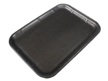 1014 Meat Tray 14X10X0.75 IN Polystyrene Foam Black Rectangle 100/Case