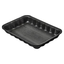 4P Meat Tray 6.75X9.25X1.31 IN Polystyrene Foam Black Rectangle 500/Bundle