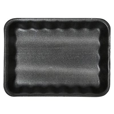 4P Meat Tray 6.75X9.25X1.31 IN Polystyrene Foam Black Rectangle 500/Bundle