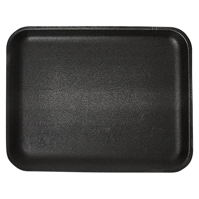 4S Meat Tray 7.25X9.25X0.63 IN Polystyrene Foam Black Rectangle 500/Case
