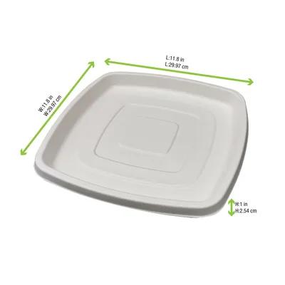 Serving Tray Base 12X12 IN Sugarcane White Square 24/Case