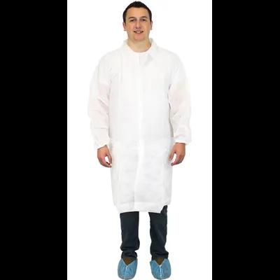 General Purpose Lab Coat XXL White PP With Elastic 30/Case