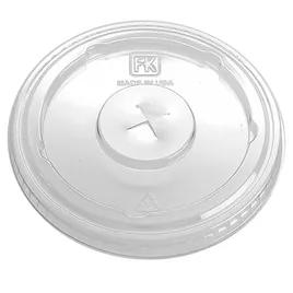 Kal-Clear Lid Flat 4.4X0.4 IN PET Clear For 32 OZ Cold Cup With Hole 1000/Case